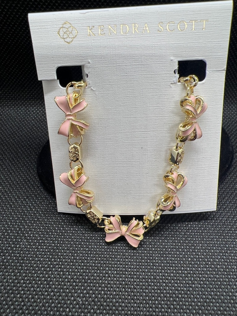 Kendra Scott Pink Bow Link bracelet- Gold Accents